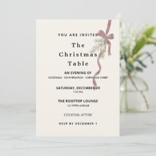 Invitación Celebración de Cena de Navidad Minimalista y Elega