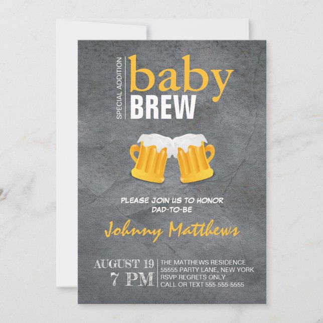 Invitación Celebración de cerveza de bebé para que papá sea (Anverso)