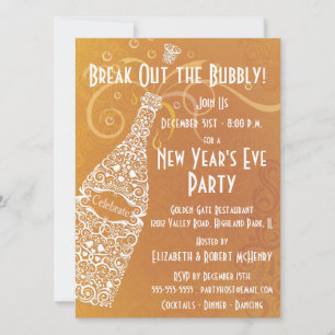 Invitación Celebración de Champagne de Año Nuevo