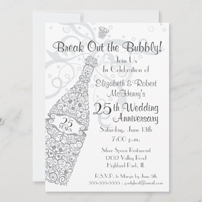 Invitación Celebración de Champán de 25 Años (Anverso)