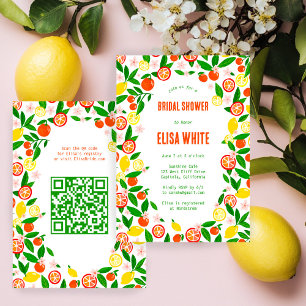 Invitación Celebración de cítricos QR personalizado de verano