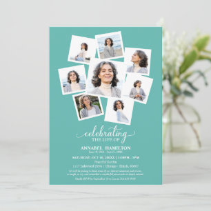 Invitación Celebración de Colaje de Fotos en el Servicio Memo