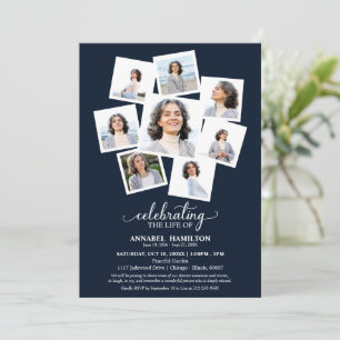 Invitación Celebración de Colaje de Fotos en el Servicio Memo