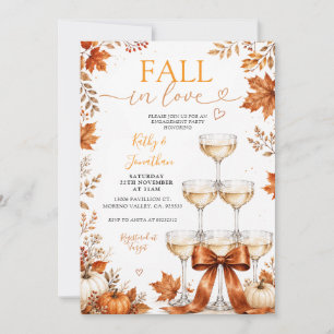 Invitación Celebración de Compromiso Otoño Caer en Amor