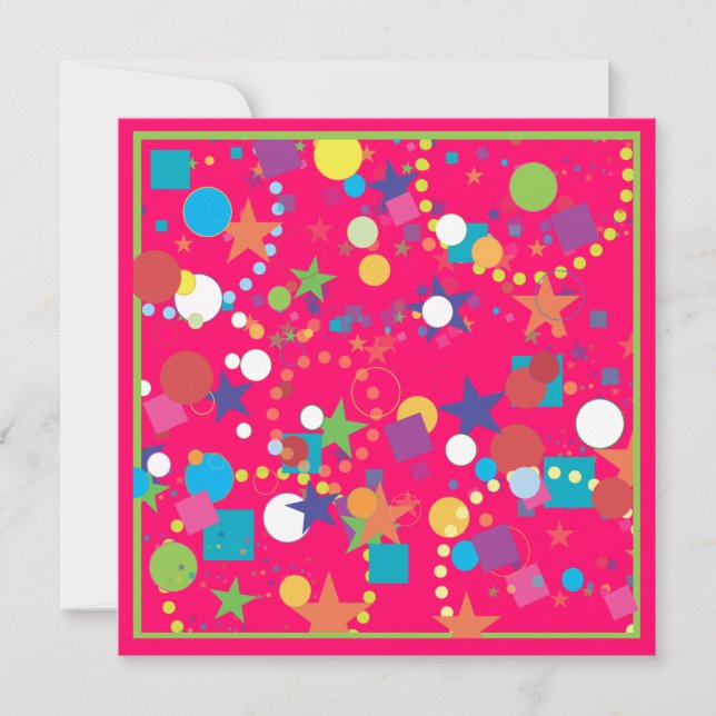 Invitación Celebración de Confetti Fiesta de cumpleaños Invit (Anverso)