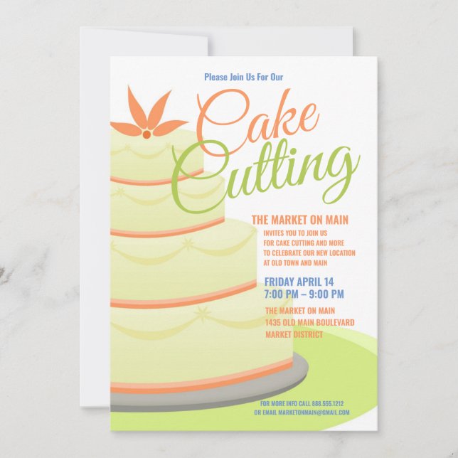 Invitación Celebración de cortar pastel| Evento de empresa (Anverso)