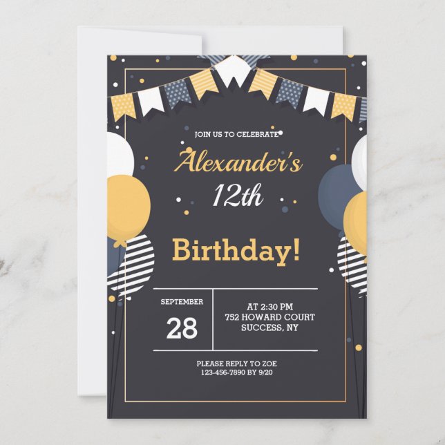 Invitación Celebración de cumpleaños (Anverso)