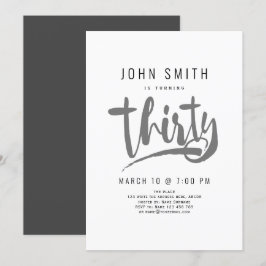 Invitación Celebración de cumpleaños 30, moderna, masculina