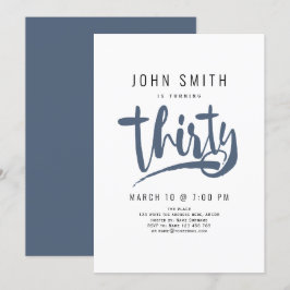 Invitación Celebración de cumpleaños 30, moderna, masculina