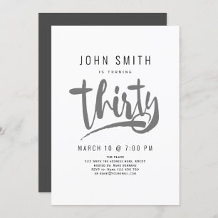 Invitación Celebración de cumpleaños 30, moderno, masculino