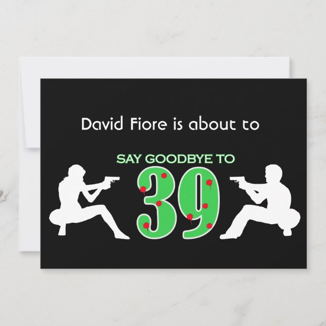 Invitación Celebración de cumpleaños 40 estilo mafia (Anverso)