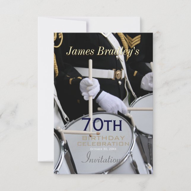 Invitación Celebración de cumpleaños 70 de Royal British Band (Anverso)