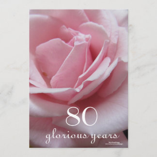 Invitación ¡Celebración de cumpleaños 80!-Rosa Rosa Rosa Boni