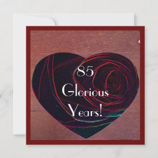 Invitación Celebración de cumpleaños 85-Corazón rosa Rojo