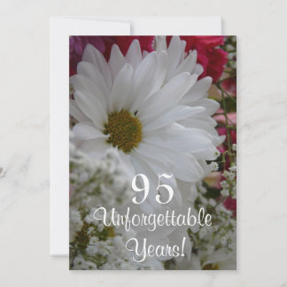 Invitación Celebración de cumpleaños 95/Bouqet de margarita b