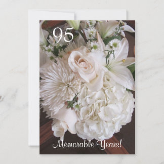 Invitación Celebración de cumpleaños 95/Floral blanca elegant