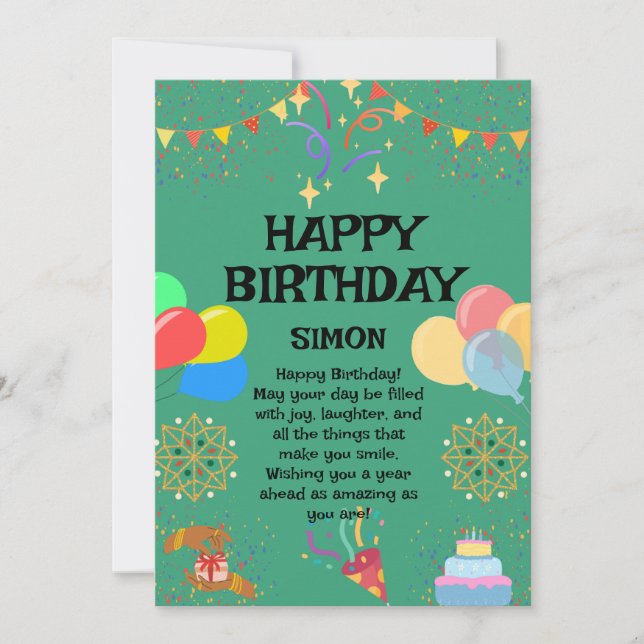 Invitación Celebración de cumpleaños alegre (Anverso)