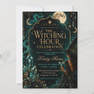 Invitación Celebración de cumpleaños con cóctel de hora bruja