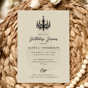 Invitación Celebración de Cumpleaños con Elegante Candil