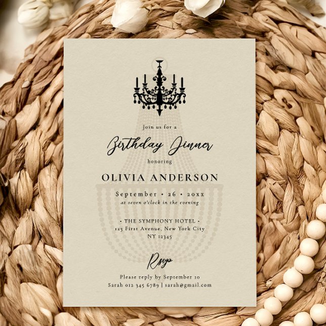 Invitación Celebración de Cumpleaños con Elegante Candil (Subido por el creador)