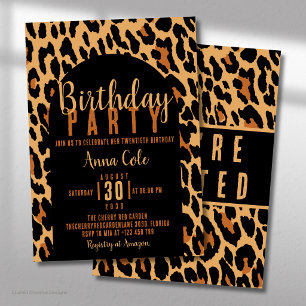 Invitación Celebración de Cumpleaños con Estampado de Animal 