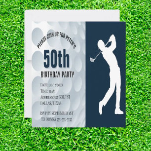 Invitación Celebración de cumpleaños con temas de golf