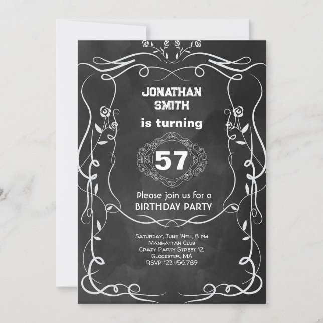Invitación celebración de cumpleaños con whisky  (Anverso)