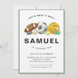 Invitación Celebración de cumpleaños de All Star Sports