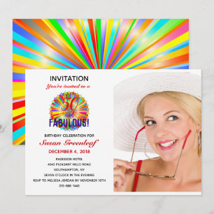 Invitación Celebración de cumpleaños de arcoíris 50 y fabulos