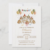 Celebración de cumpleaños de cachorro de niño con 