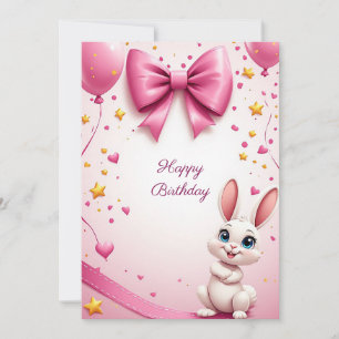 Invitación Celebración de cumpleaños de conejo adorable 🐰