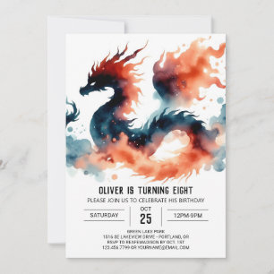 Invitación Celebración de cumpleaños de Dragon Bold Artisan