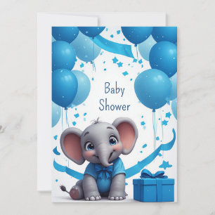 Invitación Celebración de cumpleaños de elefante bebé 🐘