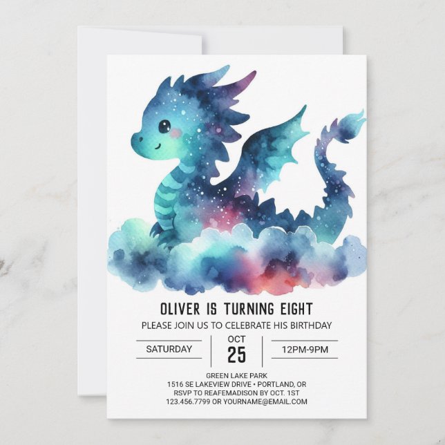 Invitación Celebración de cumpleaños de Fiery Dragon (Anverso)