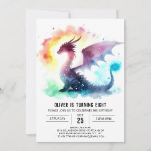 Invitación Celebración de cumpleaños de Fiery Dragon Artisan