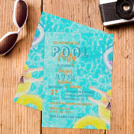 Invitación Celebración de cumpleaños de Fiesta de la piscina
