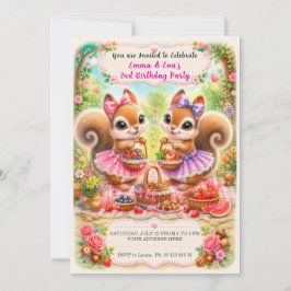Invitación celebración de cumpleaños de gemelas