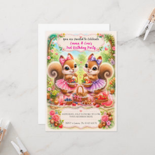 Invitación celebración de cumpleaños de gemelas