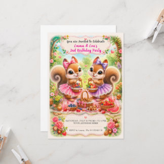 Invitación celebración de cumpleaños de gemelas