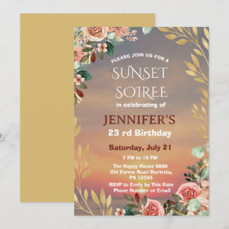 Invitación Celebración de Cumpleaños de Soiree Botanical Atar