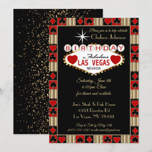 Invitación Celebración de Cumpleaños en Las Vegas   Invitació