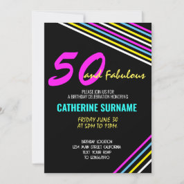 Invitación Celebración de cumpleaños fabuloso número 50