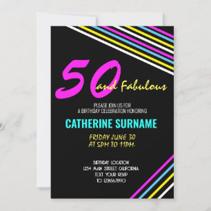 Invitación Celebración de cumpleaños fabuloso número 50