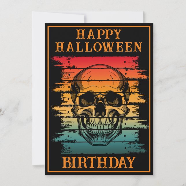 INVITACIÓN CELEBRACIÓN DE CUMPLEAÑOS FELIZ HALLOWEEN PERSONAL (Anverso)