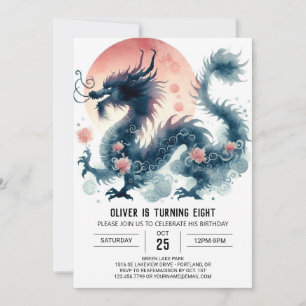 Invitación Celebración de cumpleaños incansable y audaz Drago