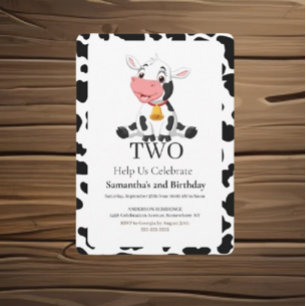 Invitación Celebración de cumpleaños Moo-velous