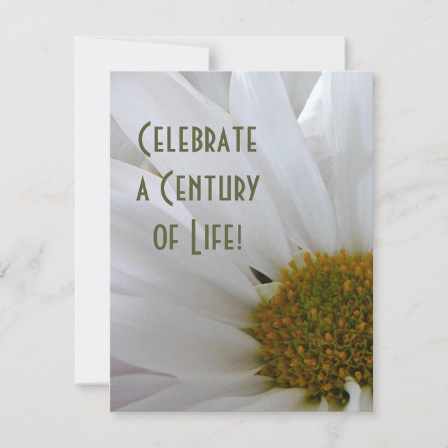 Invitación Celebración de cumpleaños número 100 - Cierre de D (Anverso)
