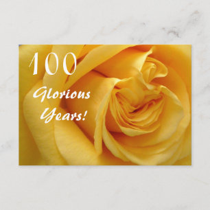 Invitación Celebración de cumpleaños número 100/Rosa Amarillo
