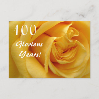 Invitación Celebración de cumpleaños número 100/Rosa Amarillo