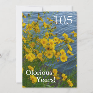 Invitación Celebración de cumpleaños número 105/Floral amaril